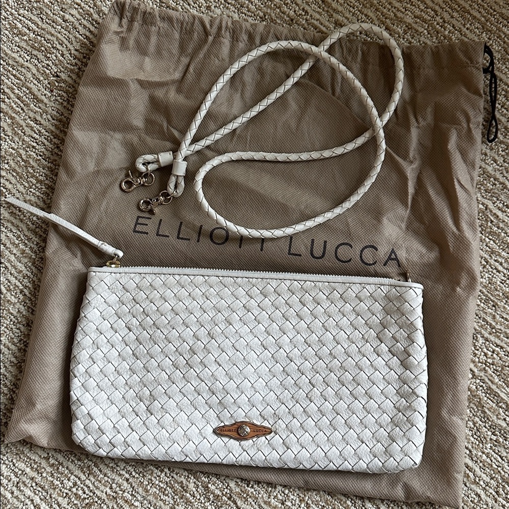 Elliott Lucca Ivory Woven Crossbody Bag